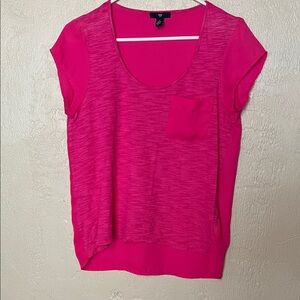 GAP Women's Bright Pink Layered Short Sleeve Pocket Tee